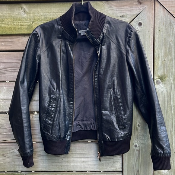 M0851 leather jacket, bomber style, size 4 - Picture 4 of 13
